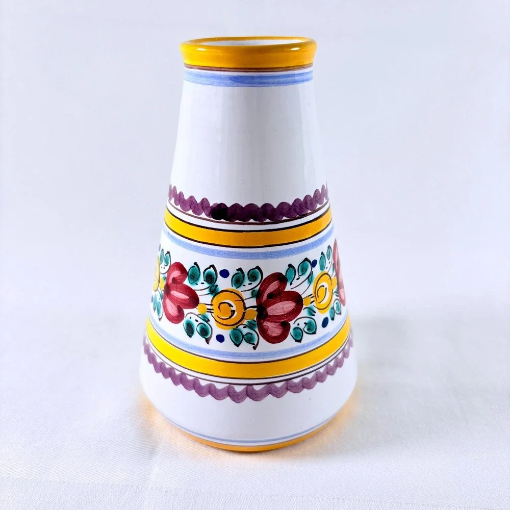 Vintage Modra Keramika Small Floral Hand Painted Bud Vase Slovakian‎ Folk 5